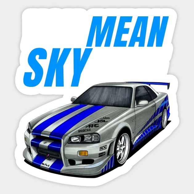 You mean Skyline { Paul walker's Skyline } Sticker by MOTOSHIFT